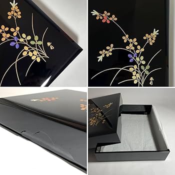 ◆国内最高峰の漆 浄法寺漆器 【春彩】作 金彩文箱 萩の図 岩手県◆ Amazon.co.jp: 国内最高峰の漆 浄法寺漆器 春彩作 金彩文箱 萩の